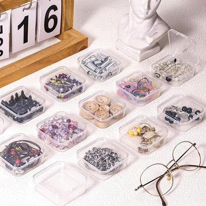 15 Grid Organizers Plastic Storage Containers Transparent Rectangle Bead Storage Box with Hinged Lid Clear Craft Supply Case