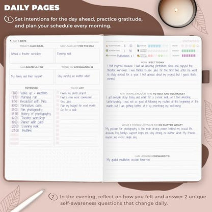 Clever Fox Self-Care Journal – Daily Reflection Notebook – Mental Health & Personal Development Planner, Meditation & Mood Log, A5 (Dark Terracotta) - color: Dark Terracotta, size: A5 (5.8'' x 8.3'')