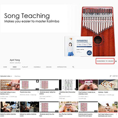 GECKO Kalimba 17 Keys Thumb Piano with Waterproof Protective Box, Tune Hammer and Study Instruction, Portable Mbira Sanza Finger Piano, Meditation Sound, Gift for Beginners and Professional