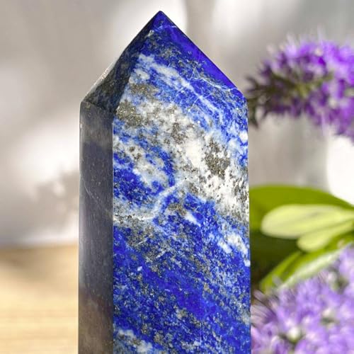 Natural Stone and Crystals Point Wand Reiki Healing Stone Rose Quartz Amethyst Home Decor Mineral Stones Crafts (5.9inch Wand Lapis Lazuli) - color: 5.9inch Wand Lapis Lazuli