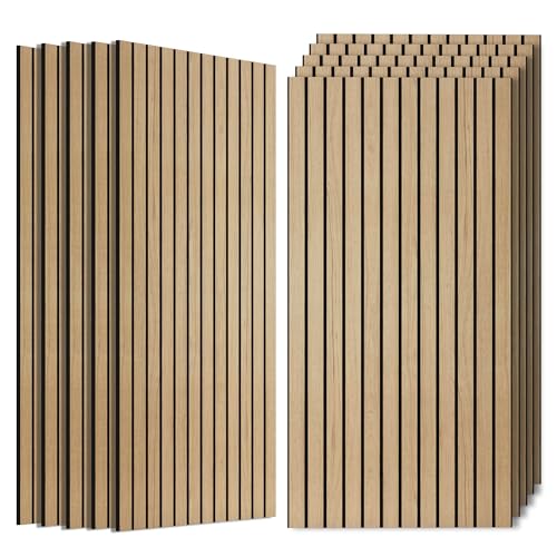 10 Pack Soundproof Wall Panels,Decorative Noise Dampening Panels,Sound Panels with Simulated Wood Grain Finish, 47.2”x23.6”,for Office,Home Theater,Studio,Living Room, Teak - color: Teak, size: 10 PACK