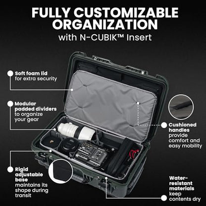 NANUK 935 Pro Photo with N-Cubik – Waterproof Travel Camera Hard Case with 13L N-Cubik Insert and Wheels, 22” x 14” x 9”, Dustproof and Impact-Resistant, Airline Carry-On Approved – Black - size: 935 with 1 Mobile Organizer