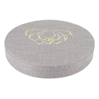 Meditation Cushion, Yoga Mat with Detachable Washable Cover, Soft Handheld Design for Zen Tea Ceremony Floor Window (40 cm in Diameter and 6 cm in Thickness) - color: Grey Embroidered Lotus Pattern