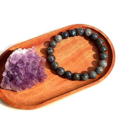 Natural Handmade Healing Chakra Bracelet - color: 10mm-Labradorite-FOR 7-8 INCH WRIST
