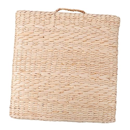 Handmade Woven Meditation Cushion Tatami Floor Mat for Yoga Relaxation Comfortable Square Seat Pad Straw Design for Home Use