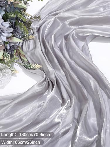 Geyoga Women's Scarf Shawls and Wraps for Evening Dress Fashion Scarf for Wedding Bridesmaid Ramadan Gifts - color: Silver Gray