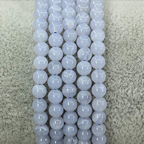 Keleny 4mm Natural Round Beads Gemstones Rock Crystal Stretch Bracelet 7 Inch Unisex - color: A Grade Blue Lace Agate