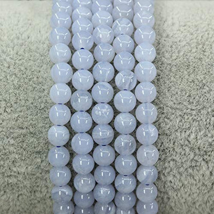 Keleny 4mm Natural Round Beads Gemstones Rock Crystal Stretch Bracelet 7 Inch Unisex - color: A Grade Blue Lace Agate