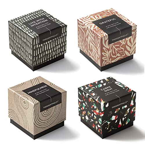 Compendium ThoughtFulls Pop-Open Cards — 4-Pack of Grateful, Live with Intention, Mindfulness, Carpe Diem – 120 Pop-Open Cards, Each with a Different Message Inside - color: Grateful, Intention, Mindfulness, Carpe Diem