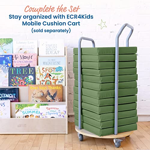 ECR4Kids SoftZone Floor Cushions, Square, Flexible Seating, Hunter Green, 6-Piece - color: Hunter Green