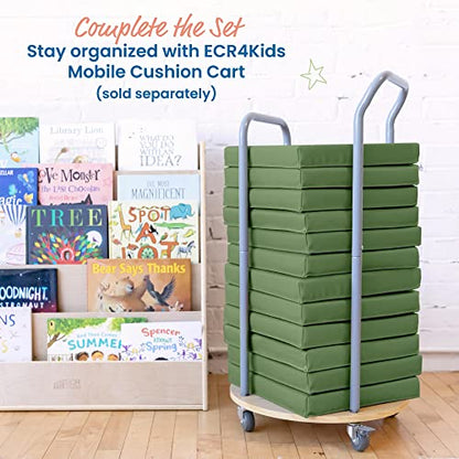 ECR4Kids SoftZone Floor Cushions, Square, Flexible Seating, Hunter Green, 6-Piece - color: Hunter Green