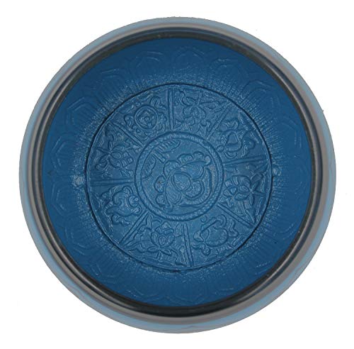 DharmaObjects Yoga Meditation 6 Inches 8 Lucky Symbols Singing Bowl/Cushion/Leather Mallet Gift Set (Turquoise) - color: Turquoise, size: 8 Lucky Symbol
