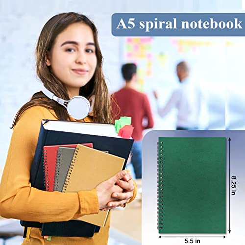 GINMLYDA Small Spiral Notebook 12Pack, 120 College Ruled Lined Pages 5.5 x 8.25 Inches Bulk Spiral Bound A5 Journal Notebooks & Writing Notepads for Work School Home Office Note Taking Journaling