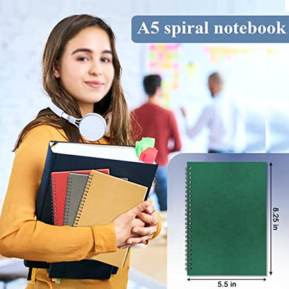 GINMLYDA Small Spiral Notebook 12Pack, 120 College Ruled Lined Pages 5.5 x 8.25 Inches Bulk Spiral Bound A5 Journal Notebooks & Writing Notepads for Work School Home Office Note Taking Journaling
