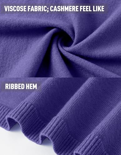 PULI Women's Versatile Knitted Shawls Scarf Poncho Sweater with Buttons Lightweight Spring Summer Fall Wraps - color: A-royal Purple