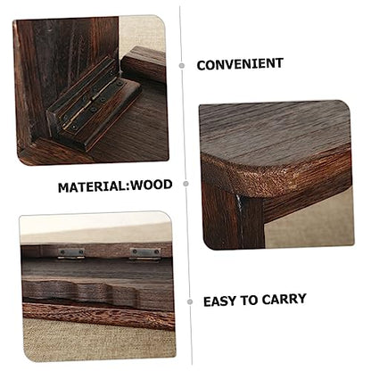 Abaodam Wood Meditation Stool for Zen Practice Non-Skid Kneeling Chair Cushion Portable Folding Buddhist Seat for Home and Tea Ceremony