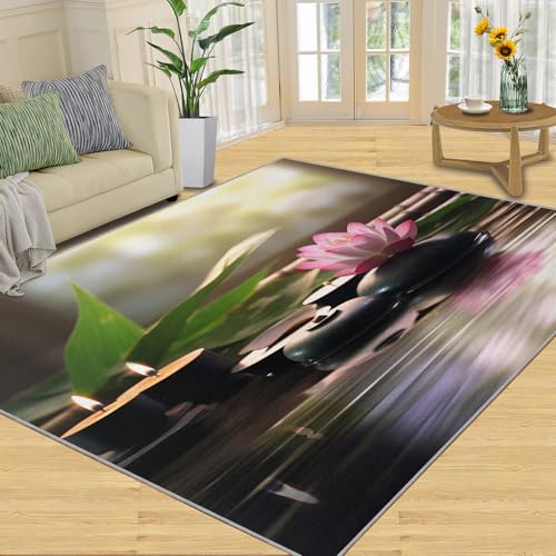 3x4 Spa Aesthetic Rugs for Entryway - Peaceful Water Meditation Kids Bedroom Rug, Serene Zen Decor Mudroom Rug Soft for Coffee Shop Living Room Game Room - color: Landscape-8, size: 3 x 4ft / 36in x 48in