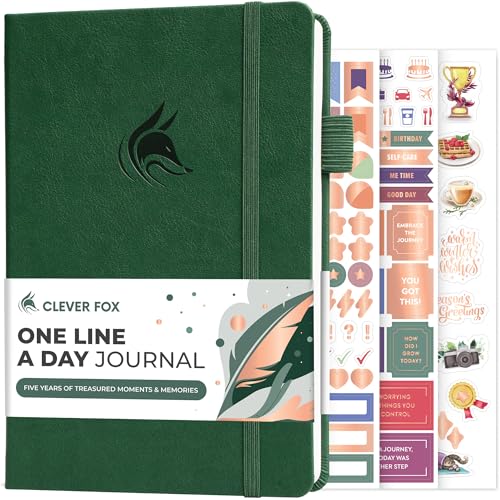 Clever Fox One Line A Day Journal – 5-Year Memory Notebook – Daily Time Capsule Diary for Women & Men –Five-Year Day-by-Day Planner (Forest Green) - color: Forest Green