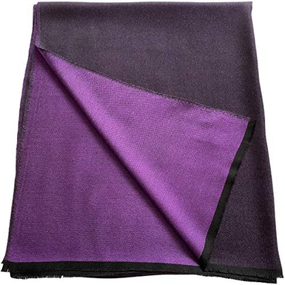 CJ Apparel Solid Color Fringe Design Fringe Shawl Scarf Wrap Stole Throw Head Wrap Pashmina Gift Hand Made in Nepal New - color: Black & Purple