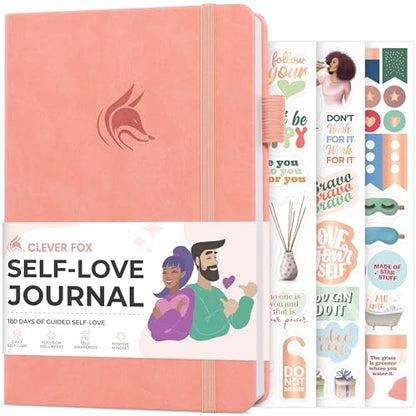 Clever Fox Self-love Journal – Guided Self-Discovery Log for Self-care, Reflection & Self-help, Mental Health, Gratitude & Mindfulness (Peach Pink) - color: Peach Pink