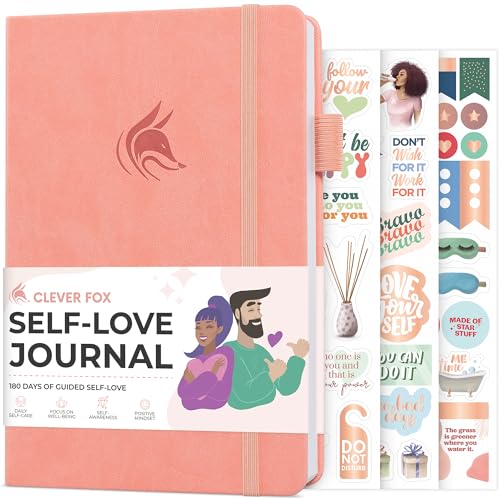 Clever Fox Self-love Journal – Guided Self-Discovery Log for Self-care, Reflection & Self-help, Mental Health, Gratitude & Mindfulness (Peach Pink) - color: Peach Pink