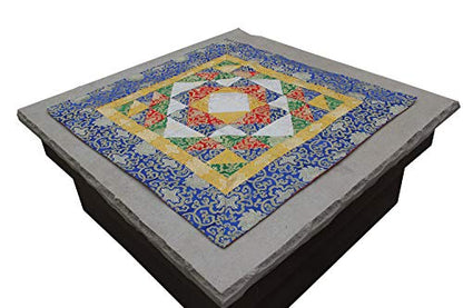 Tibetan Patch Silk Brocade Table Runner/Shrine Cover/Altar Cloth/Table Cover (37 X 37 Inches)