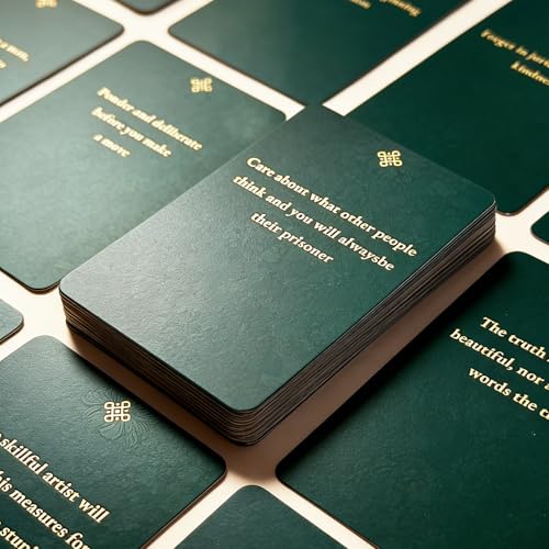 50 Strategic Wisdom Cards - Timeless Philosophy Deck for Leadership & Mastery - Premium High-Gloss Insight Deck for Executive Growth & Decision Making - Elegant Gift for Success (Dark Green) - color: Dark Green