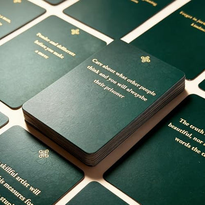 50 Strategic Wisdom Cards - Timeless Philosophy Deck for Leadership & Mastery - Premium High-Gloss Insight Deck for Executive Growth & Decision Making - Elegant Gift for Success (Dark Green) - color: Dark Green