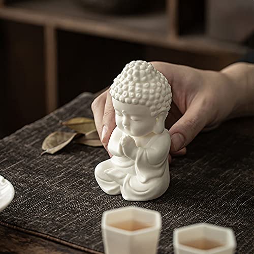 Table Desktop Decor Chinese White Porcelain Creative Small Tathagata Buddha Desktop Decoration Home Living Room Office Desktop Zen Decoration Statue Ornament