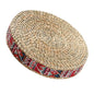 SUPVOX Woven Meditation Cushion Round Floor Pillow 30cm Diameter 7cm Height Handmade Bohemian Red Sitting Mat for Yoga, Tatami, Outdoor Patio Seating