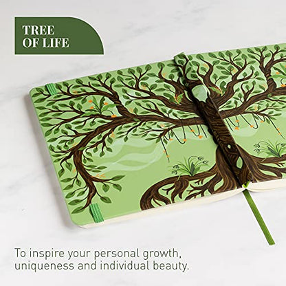 Rileys & Co Notebook Journal for Writing 8 x 6 Inches, Hardcover Daily Journaling Diary - 240 Lined Pages - Compact Notebook for Women, Men, Kids, Work and Travel (Tree of Life) - color: Lined