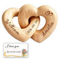Custom Engraved Interlocking Wooden Hearts with Personalized Names – Romantic Couple Gift for Wedding, Valentine’s Day, 5th Wood Anniversary, Handcrafted Home Decor (Customized)