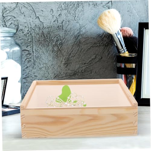 ULTECHNOVO Acrylic Decorative Storage Box Wooden Jewelry Storage Case Compact Multi-functional Box for Home