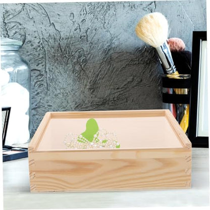 ULTECHNOVO Acrylic Decorative Storage Box Wooden Jewelry Storage Case Compact Multi-functional Box for Home