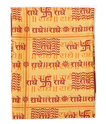 ASHIRWAD 100% Cotton Meditation Yoga Scarf Shawl Large Beach Wrap Hindu Prayer Stole OM Hare Krishna print | AE000060-00 - color: Scarf-01