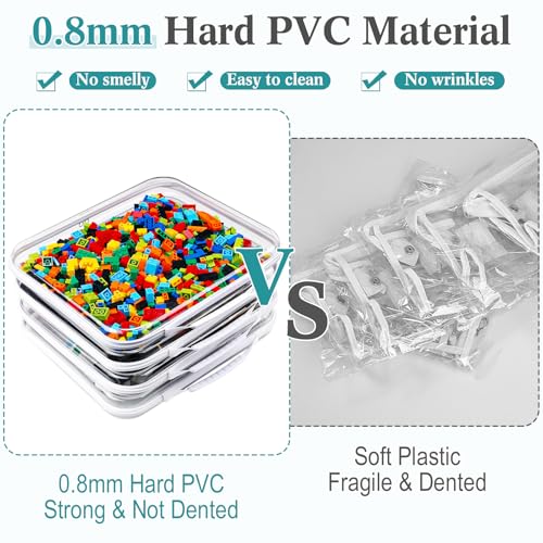 Sanwuta 4 Pcs Clear Hard Zipper Case with Handle Office Storage Cases Hard Plastic Pouches Transparent Bins for Crafts, Snacks, Cosmetics, Puzzles(13.8 x 11.8 x 2 Inches,White) - size: 13.8 x 11.8 x 2 Inches