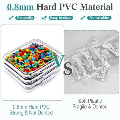 Sanwuta 4 Pcs Clear Hard Zipper Case with Handle Office Storage Cases Hard Plastic Pouches Transparent Bins for Crafts, Snacks, Cosmetics, Puzzles(13.8 x 11.8 x 2 Inches,White) - size: 13.8 x 11.8 x 2 Inches