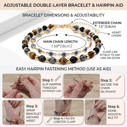 Farfume Crystal Bracelet Beaded Bracelets 4mm Natural Stone Beads Gemstone Handmade Jewelry Gift for Women - color: Healing Prayers Bracelet-Healing & Divine Comfort