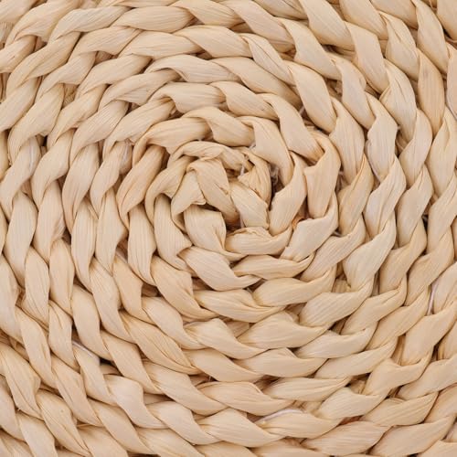 Healifty Woven Meditation Floor Mat Double-Layer 30x30cm Handmade Straw Cushion Thickened Tatami Seat Pad for Indoor Zen Sitting and Yoga