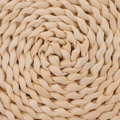 Healifty Woven Meditation Floor Mat Double-Layer 30x30cm Handmade Straw Cushion Thickened Tatami Seat Pad for Indoor Zen Sitting and Yoga