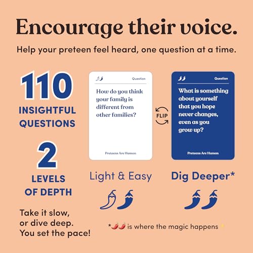 Preteens are Human | 140 Conversation Cards to Help You Get to Know Preteens | Card Game for Middle School Preteens | Designed by Experts for Grades 6-8 | Ages 11-13+ - style: Preteens Are Human