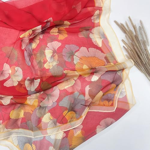 Pokeedioty Scarfs for Women Lightweight Fashion Scarves Elegant Floral Pattern Sheer Scarfs Sunscreen Shawls Wraps - color: P 0143