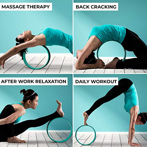 Florensi Yoga & Meditation Bundle | Grey Zabuton Meditation Mat, Grey Meditation Cushion & Yoga Wheel 3 Pack
