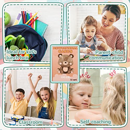 Set of 52 Kids Affirmation Flash Cards Motivational Phrase Meditation Gifts Positive Daily Affirmation Cards for Self Esteem Mindfulness Empowering and Award Focus Relaxation, 2.5 x 3.5 Inch