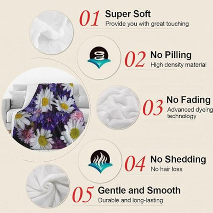 Serene Lotus Blanket, Soft Warm Cozy Beautiful Flowers Pond Throw Blanket Gifts for Adults Kids Women, Lightweight Fuzzy Comfy Flannel Blankets for Couch, Travel, Bed, House Decor 60×50 Inch