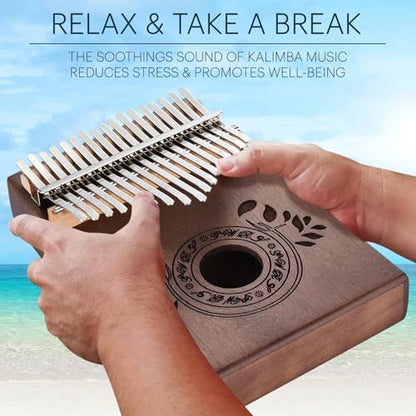 UNOKKI 17-Key Kalimba Thumb Piano - Portable Mahogany Percussion Mbira Instrument - Beginner Tuning Set, Music Instruments for Kids Gifts - Dark Brown - color: Dark Brown