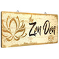 The Zen Den Lotus Wood Sign 15.75 x 5.9 Inch Lotus Yoga Wooden Hanging Wall Sign with Hooks Meditation Home Decor for Yoga Studio Bathroom Bedroom Spiritual Room Decoration(Light Yellow)