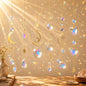 ilclviz Suncatcher Crystal Hanging Sun Catcher Prism with Chain Pendant Ornament Crystal Balls for Window - color: Gold B