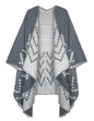Urban CoCo Women's Color Block Shawl Wrap Open Front Poncho Cape - color: Series 26-grey