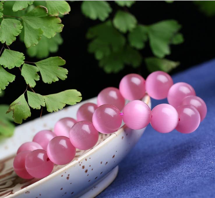 Fuqimanman2020 Healing Natural Stone Stretch Bracelet Strand Chakra Crystal Beaded Energy Reiki Spirituality for Women Conservancy Meditation Protection Jewelry - color: Pink